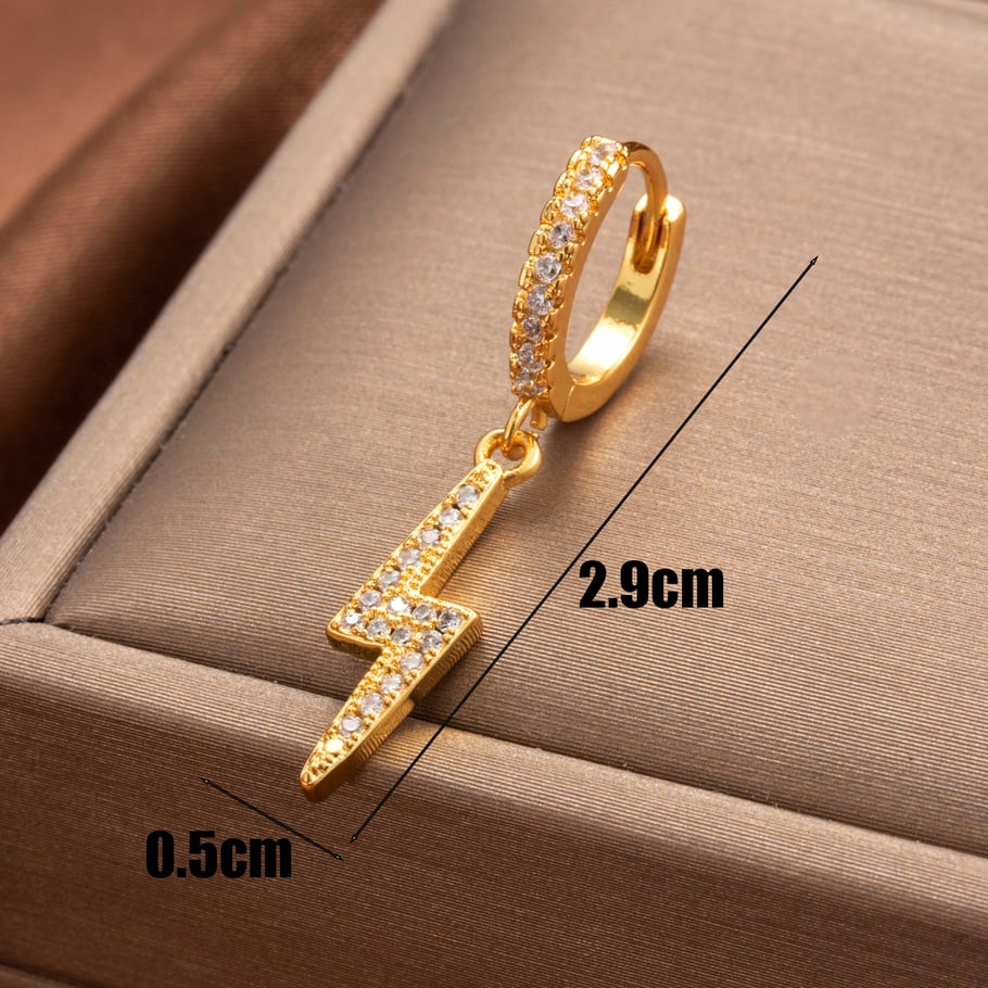 1 Piece Simple Series Classic Flower Copper  Gold Color Material Zircon Women's Dangle Earrings 